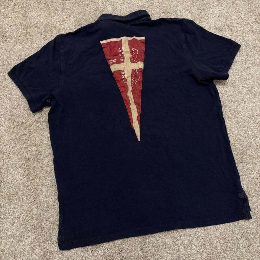 Rare Vintage Ralph Lauren Rugby Polo | Skull Crest |‎ Navy Blue | Men's XL